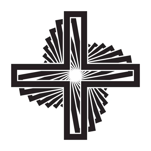 Une Croix Noire Blanche Spirale Comme Fond — Image vectorielle