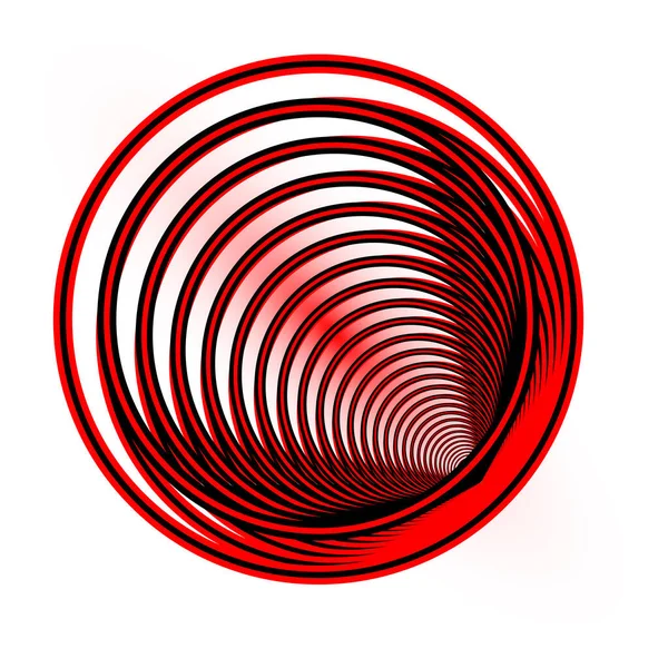 Tube Tournant Rouge Noir Comme Fond — Image vectorielle