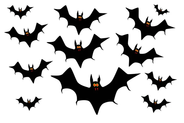 Couldron Rebanho Morcegos Vampiros Fundo Branco — Vetor de Stock