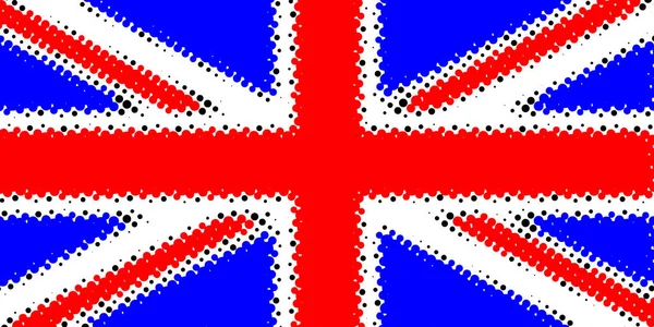 半色调的红色 白色和蓝色的英国联盟杰克旗覆盖在白色之上 — 图库矢量图片