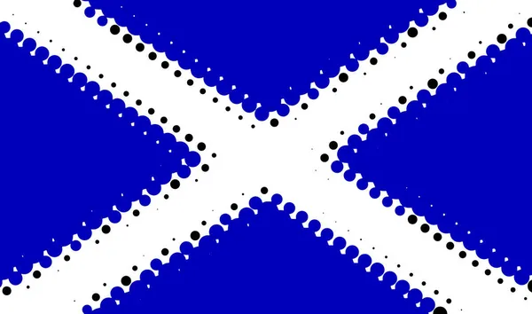 Bandera Oficial Escocia Medio Tono Azul Blanco — Vector de stock