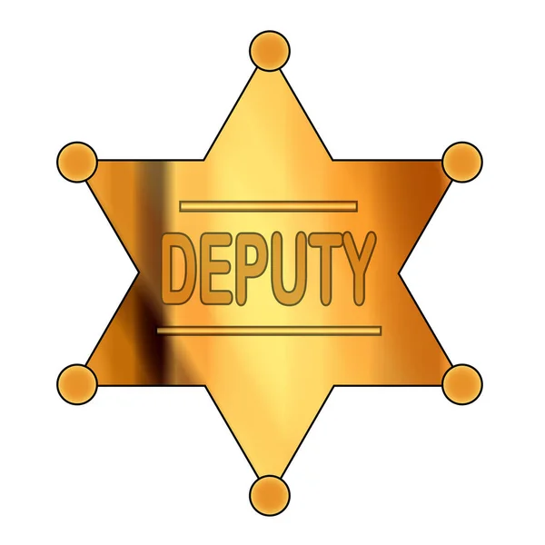 Wild West Deputy Sheriff Badge — Stock Vector