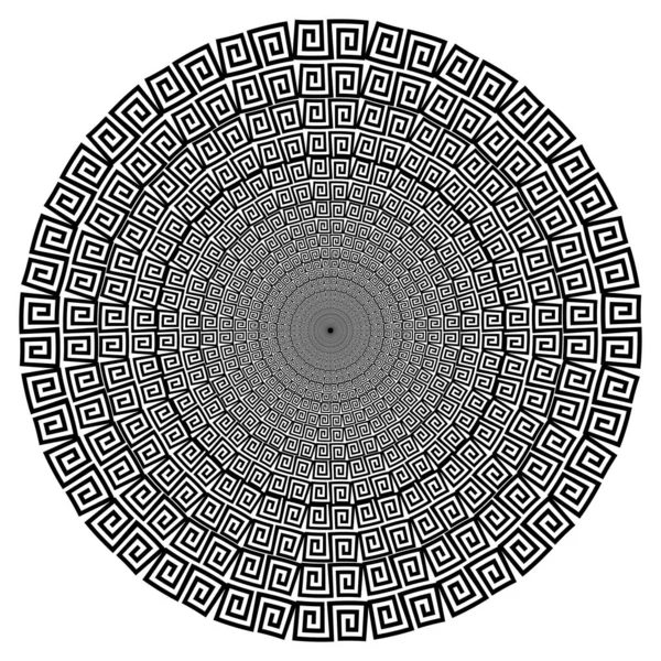 Motif Réducteur Circulaire Dans Style Celtique Angulaire Noir Blanc Sur — Image vectorielle