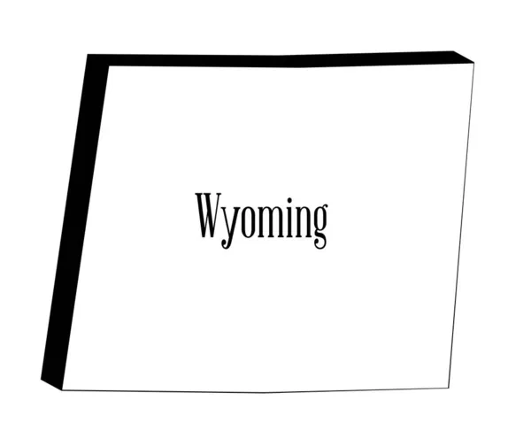 Esquema Mapa Del Estado Wyoming Aislado Blanco — Vector de stock