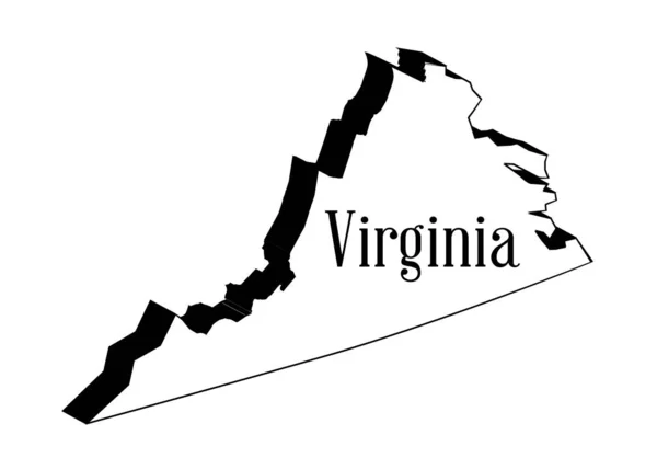 Plattegrond Van Staat Virginia Wit — Stockvector