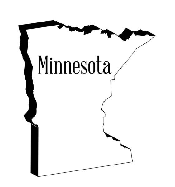 Mapa Silueta Contorno Minnesota Aislado Sobre Fondo Blanco — Vector de stock