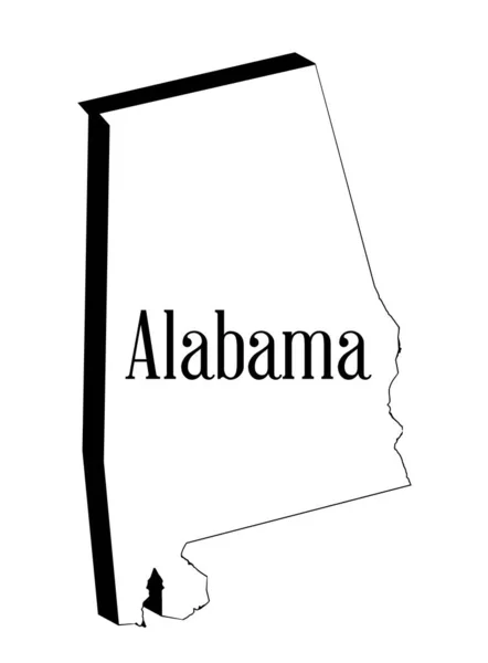 Mapa Del Estado Esquema Alabama Sobre Fondo Blanco — Vector de stock