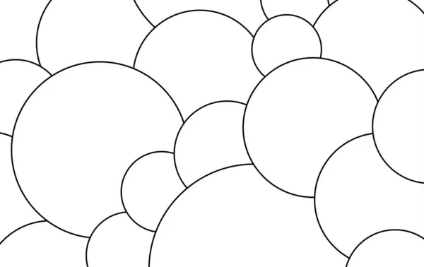 Fond Blanc Créé Avec Des Cercles Contour Noirs — Image vectorielle