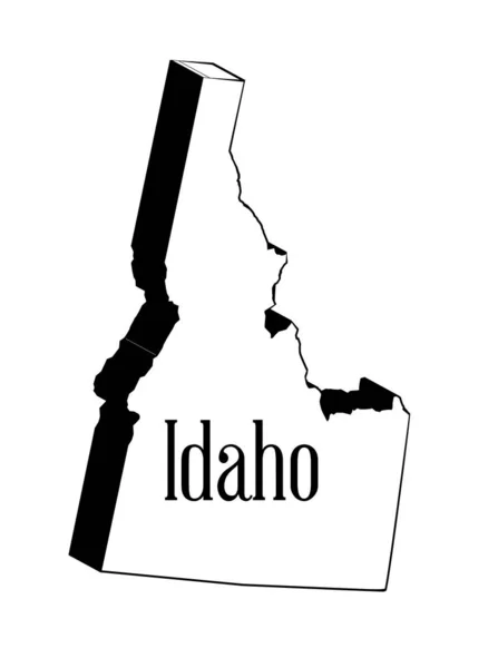 Esquema Del Estado Idaho Aislado Sobre Fondo Blanco — Vector de stock