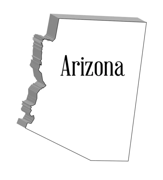 Schema Mappa Dello Stato Dell Arizona Impostata Uno Sfondo Bianco — Vettoriale Stock