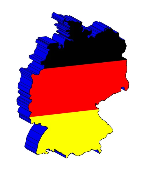 Dmapa Contorno Alemanha Nas Cores Bandeira Nacional Sobre Fundo Branco — Vetor de Stock