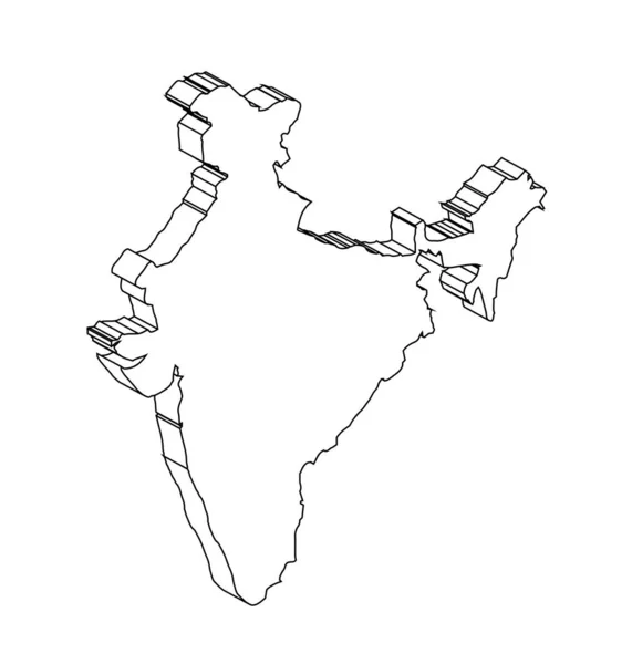 Overzicht Kaart Van India Een Witte Achtergrond — Stockvector