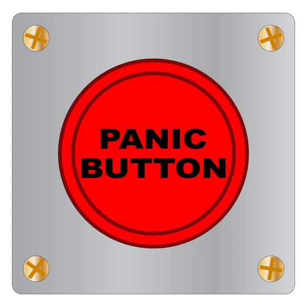 Gran Botón Rojo Pánico Emergencia Sobre Fondo Blanco — Archivo Imágenes Vectoriales