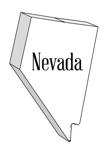 Esquema Mapa Del Estado Nevada Sobre Fondo Blanco — Vector de stock
