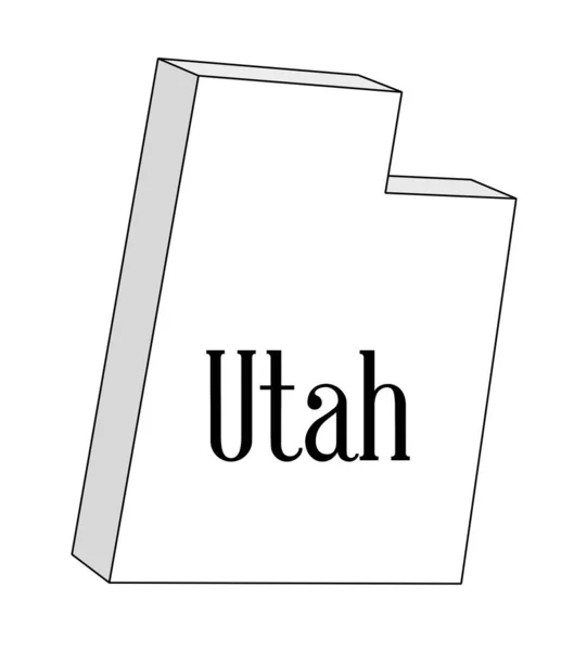 Vázlatos Térkép Állam Utah Fehér Alapon — Stock Vector