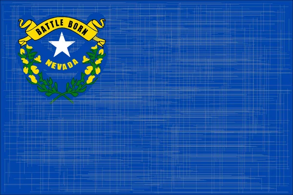 Bandera Del Estado Estadounidense Nevada Con Una Superposición Grunge — Vector de stock