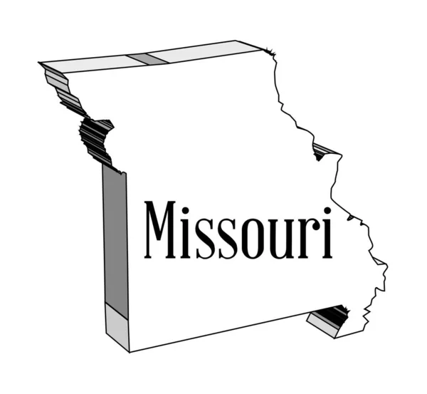 Obrys Mapy Státu Missouri — Stockový vektor