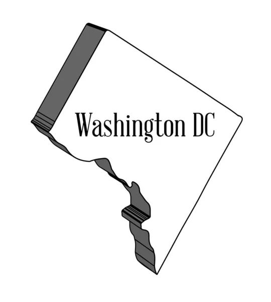 Plan État Washington Sur Fond Blanc — Image vectorielle