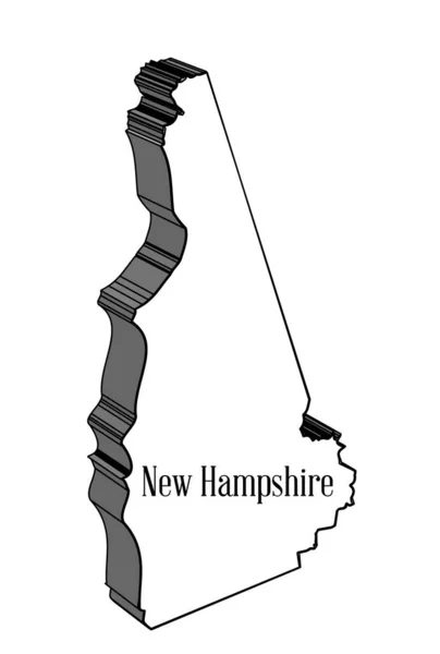 Outline Mappa Dello Stato Del New Hampshire — Vettoriale Stock