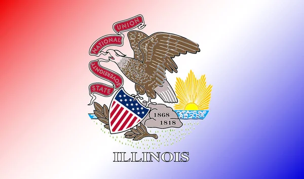 Flagge Des Staates Illinois Auf Weißem Hintergrund — Stockvektor