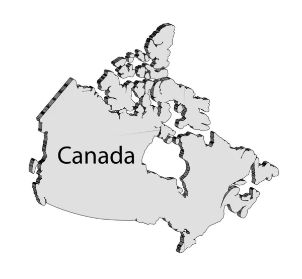 Esquema Mapa Canadá Sobre Fondo Blanco — Archivo Imágenes Vectoriales