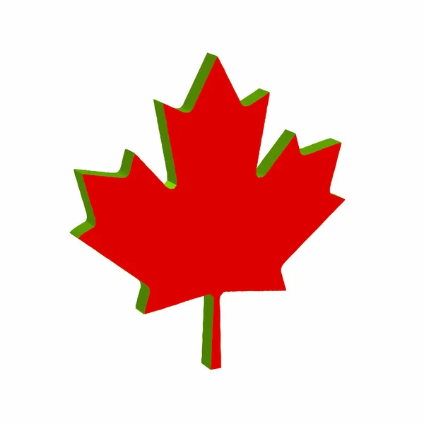 カナダの国旗をモチーフにしたモミジの葉を立体的に切り取ったもの — ストックベクタ