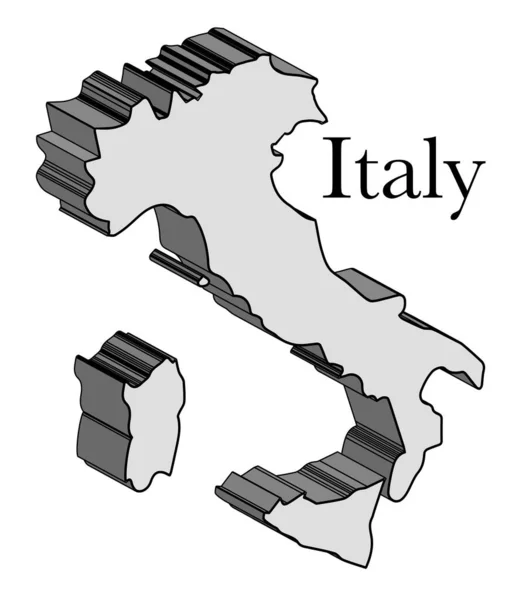 Vázlatos Térkép Olaszország Egy Fehér Háttér — Stock Vector
