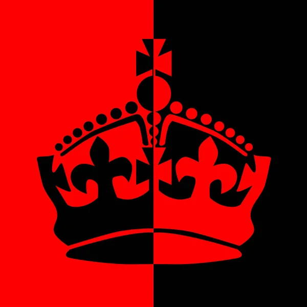 Une Couronne Royale Silhouette Sur Fond Rouge Noir — Image vectorielle