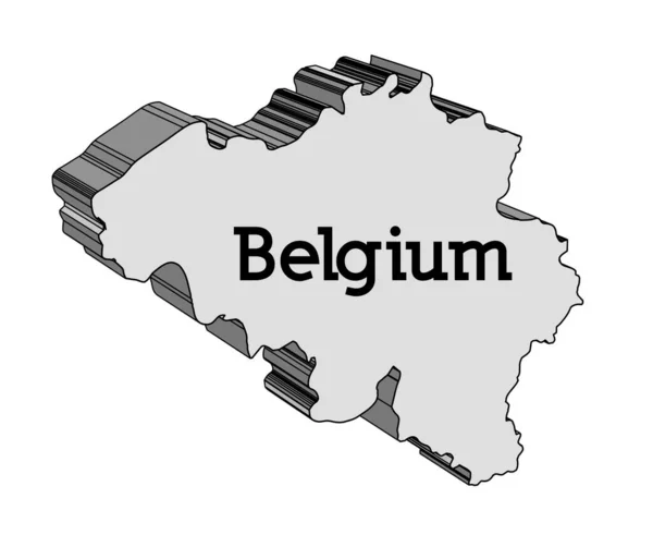 Schema Mappa Del Belgio Uno Sfondo Bianco — Vettoriale Stock