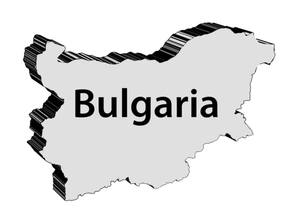 Esquema Mapa Del País Bulgaria Aislado Sobre Fondo Blanco — Archivo Imágenes Vectoriales