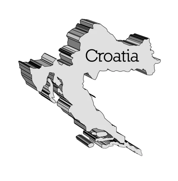 Esquema Mapa Del País Croacia Sobre Fondo Blanco — Archivo Imágenes Vectoriales