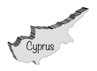 Beyaz bir arkaplan üzerinde Ctthe 'nin 3B haritası