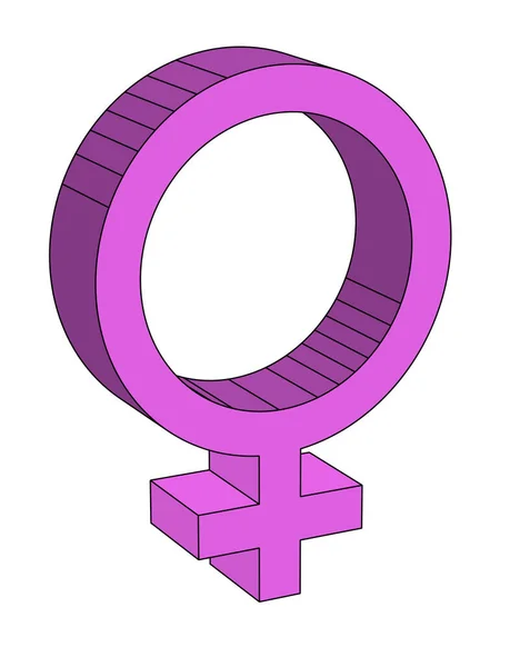 Circle Cross Form Female Planet Symbol — 图库矢量图片