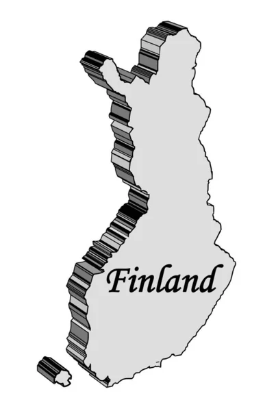 Overzicht Kaart Van Finland Een Witte Achtergrond — Stockvector