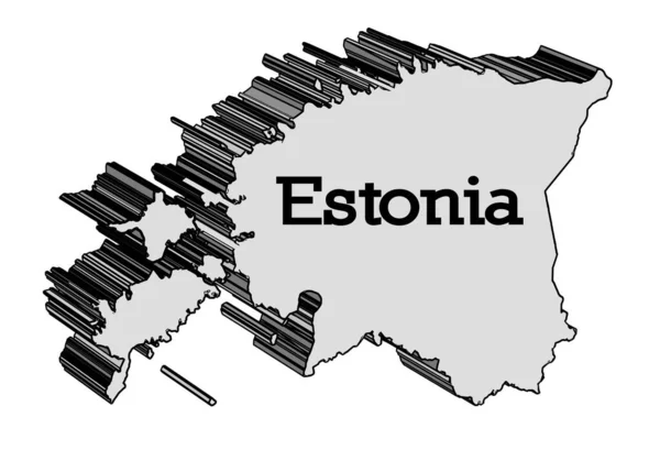 Esboço Mapa Estónia Sobre Fundo Branco — Vetor de Stock