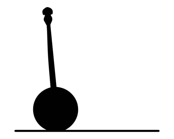 Typický Bluegrass Banjo Silueta Hudební Abstrakt Přes Bílé Pozadí — Stockový vektor