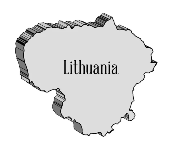 Outline Map Lithuania White Background — 图库矢量图片