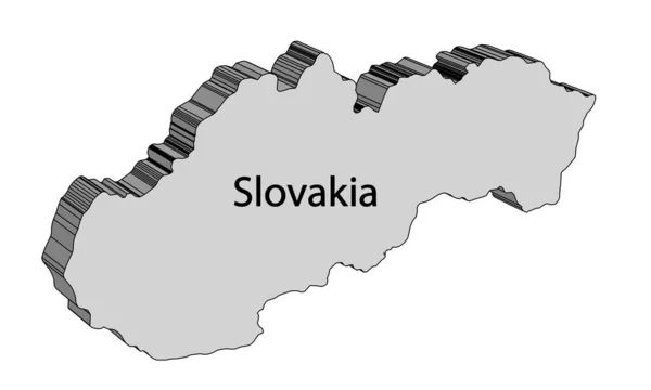 Overzicht Kaart Van Slowakije Een Witte Achtergrond — Stockvector