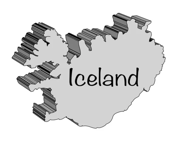 Опис Карти Ісландії Білому Тлі — стоковий вектор