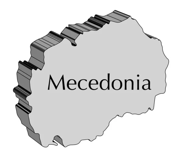 Outline Map Macedonia White Background — Vetor de Stock