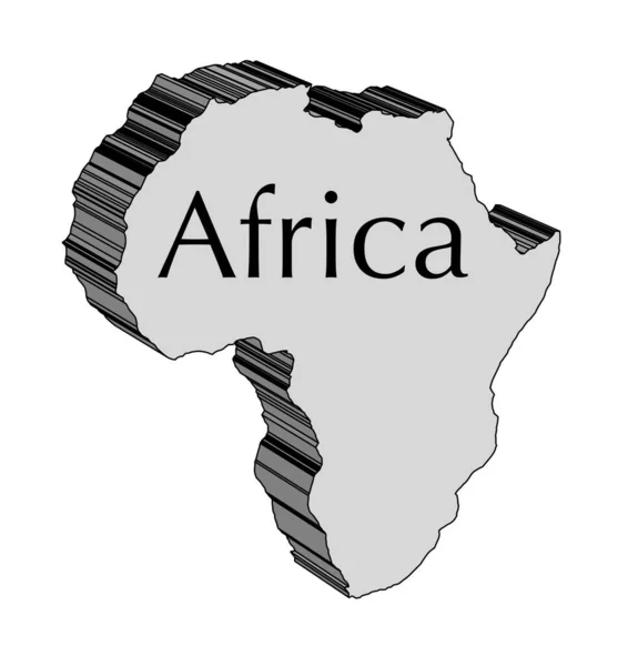 Garis Luar Peta Afrika Melalui Latar Belakang Putih - Stok Vektor