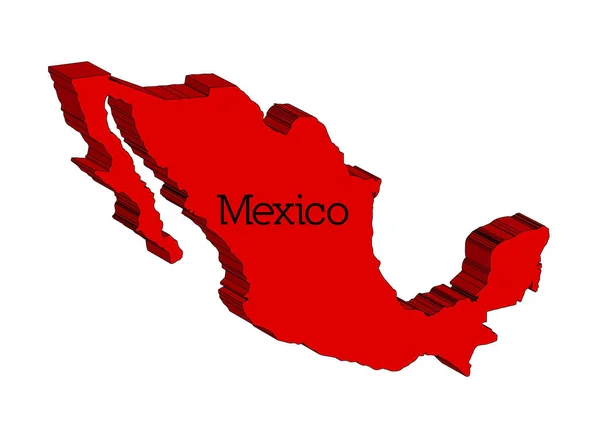 Outline Map Mexico White Background — стоковий вектор