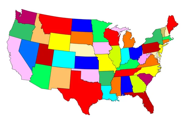 Zarys Mapy Stanów Zjednoczonych Stylu Mozaiki Białym Tle — Wektor stockowy