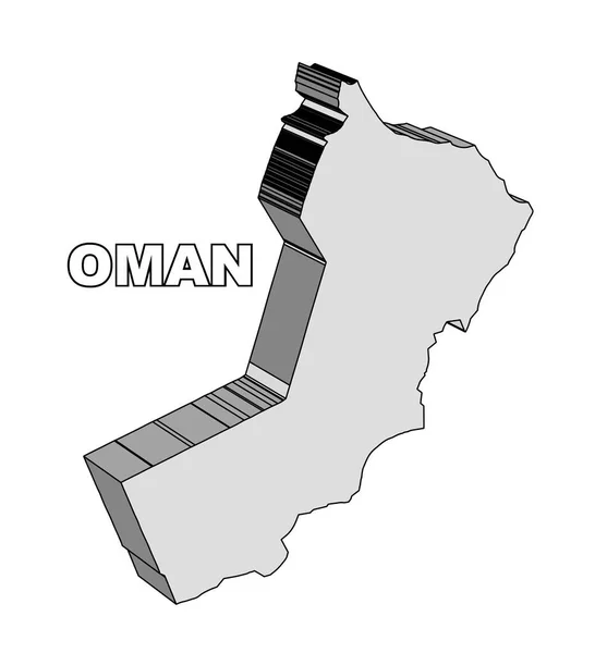 Outline Map Arab League Country Oman — Vetor de Stock
