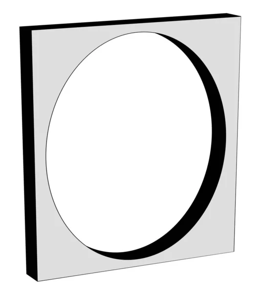 Oval Picture Frame Depth Set White Background — Stockvektor