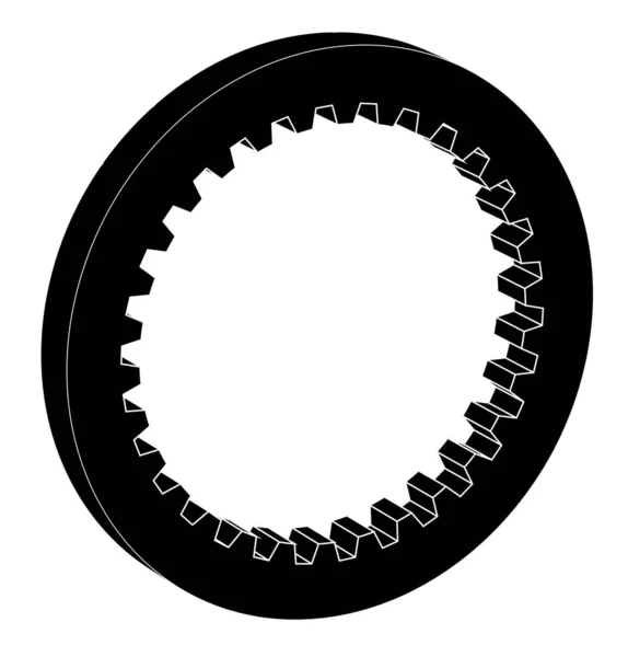 Toothed Internal Gear Ring White Background — стоковый вектор