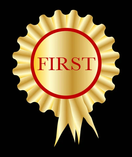 First Place Competition Rosette Set White Background — Stockvektor