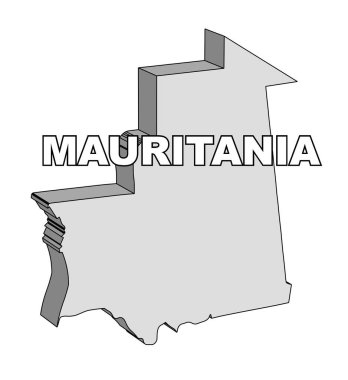 Arap Birliği ülkesi Moritanya 'nın 3D haritası