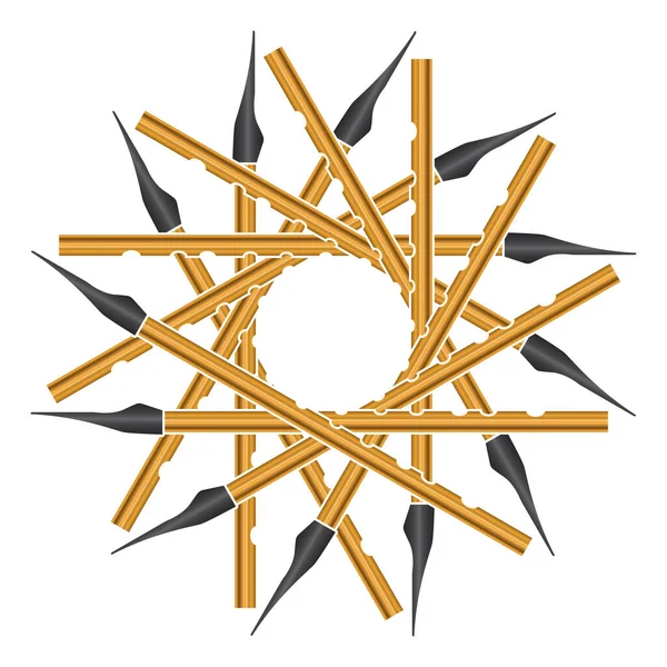 Circle Typical Penny Irish Tin Whistles Brass Set White Background — стоковий вектор