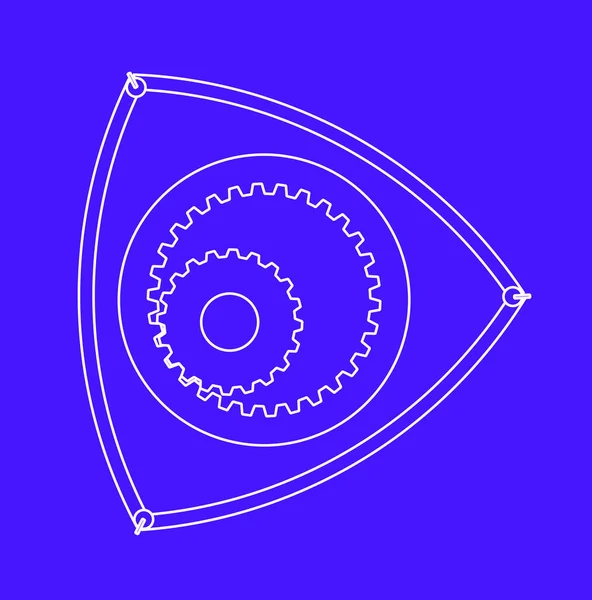 Rotary Engine Cam Style Piston Blueprint Style — Image vectorielle